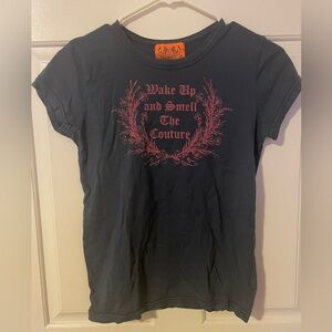 Juicy Couture Shirt Blue Size Small Y2K Vintage Wake up and smell the couture
